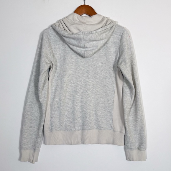 Billabong Y2K Light Grey Zip Up Hoodie Women's XL Butterfly Boho Logo - Picture 9 of 12